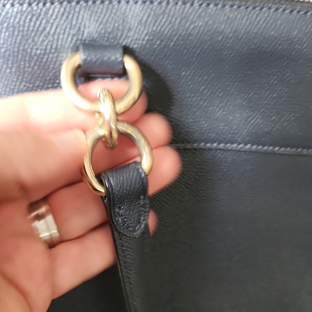 Coach Dark Blue Leather Shoulder Bag - Picture 6 of 16